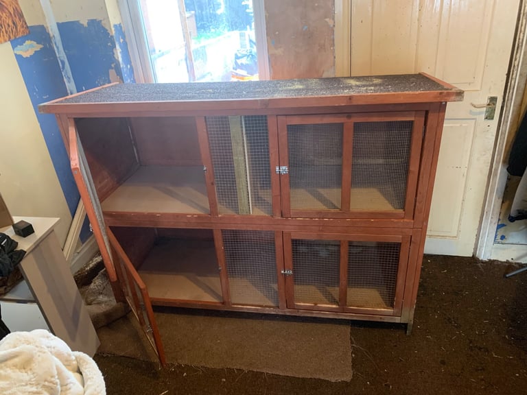 Large double rabbit / pet hutch / cage