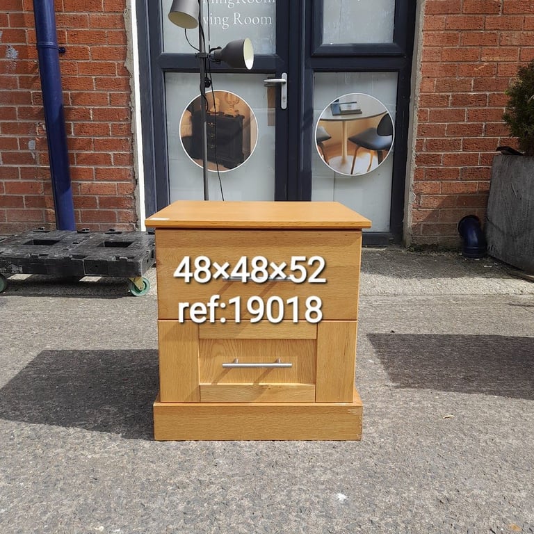 image for Solid 2 drawer bedside, please see photos 48cm x 48cm x 52cm, Ref:19018 £20.00