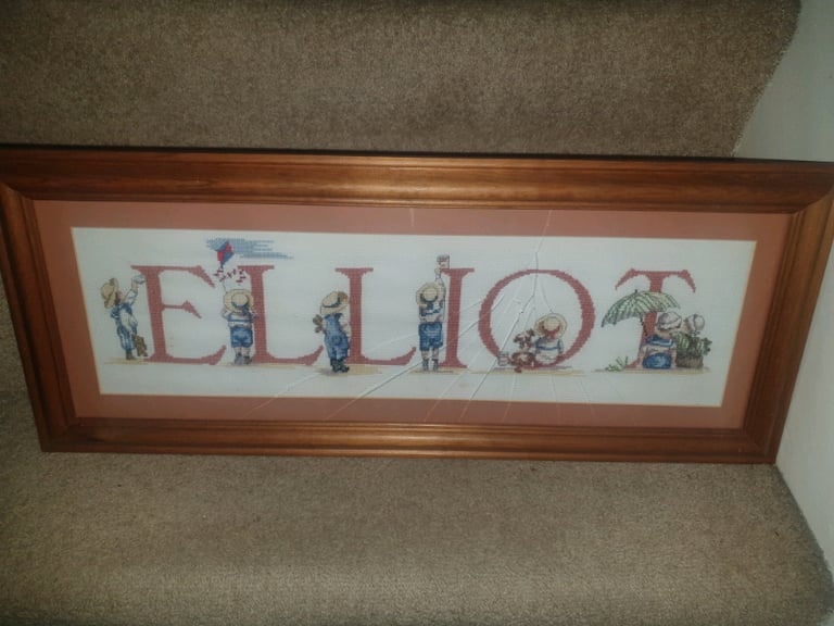 image for Framed name cross stitch