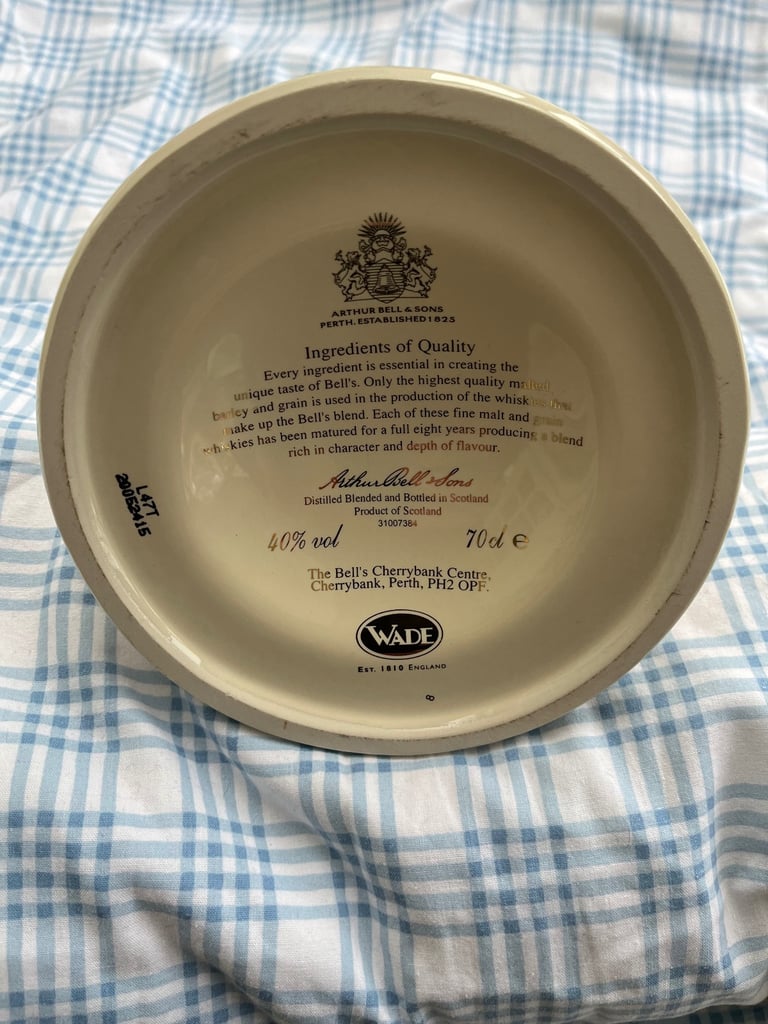 Vintage Ceramic Bells Whiskey Decanter - Empty 