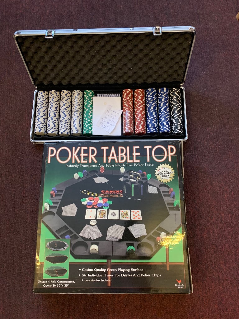 Poker set with table top