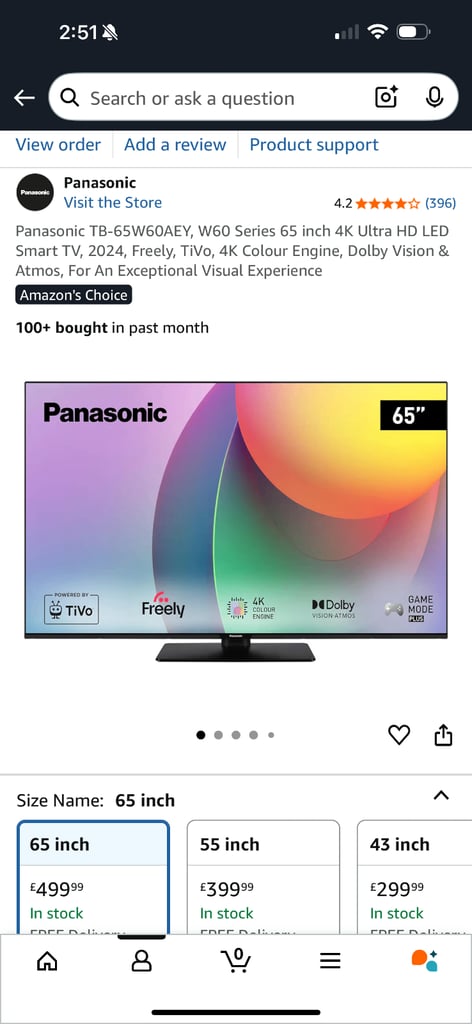 image for Panasonic 65 inch brand new TV 