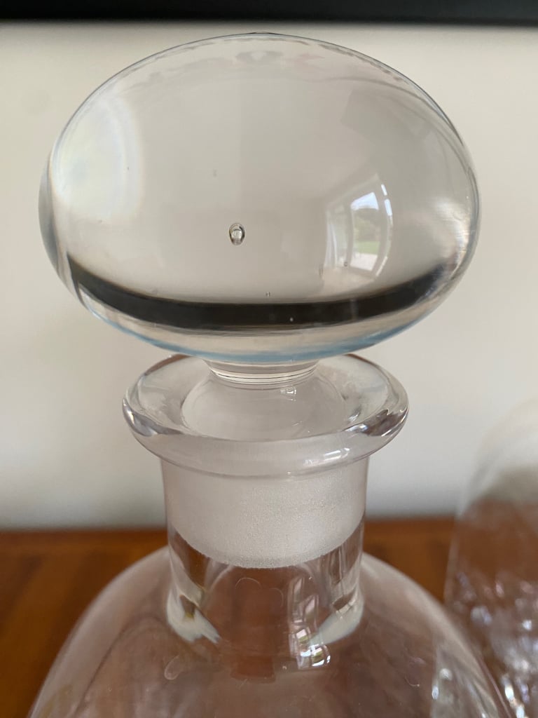 Two Large Dartington Handblown Glass Spirit Decanters 