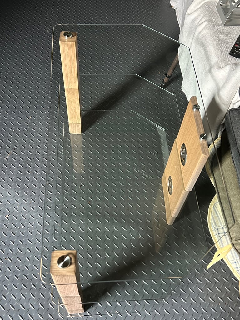 clear glass tv stand
