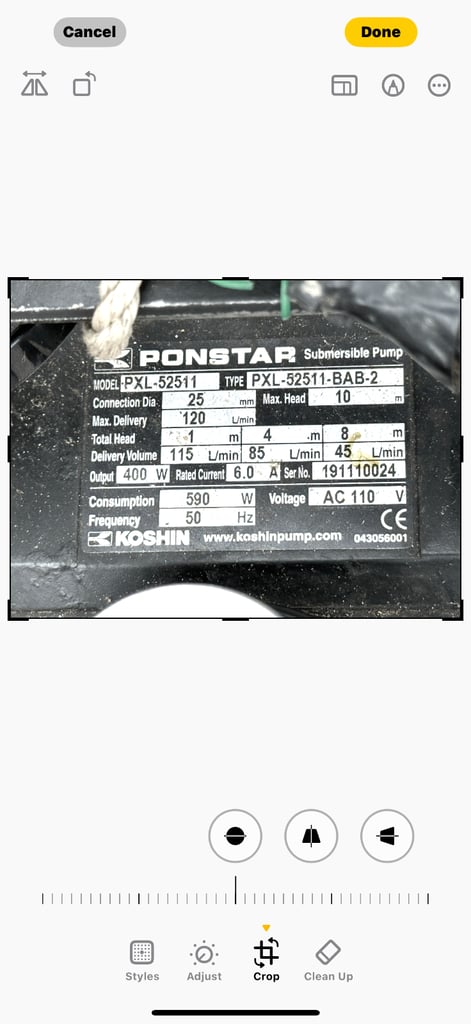 PONDSTAR. WATER PUMP,DELIVERY POSSIBLE GLASGOW TO PERTHSHIRE AREA FOR A FEE.