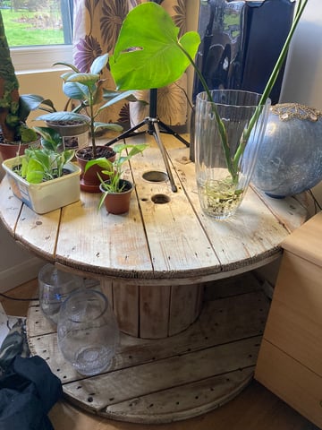 Upcycled shabby chic cable drum table, in Ipswich, Suffolk