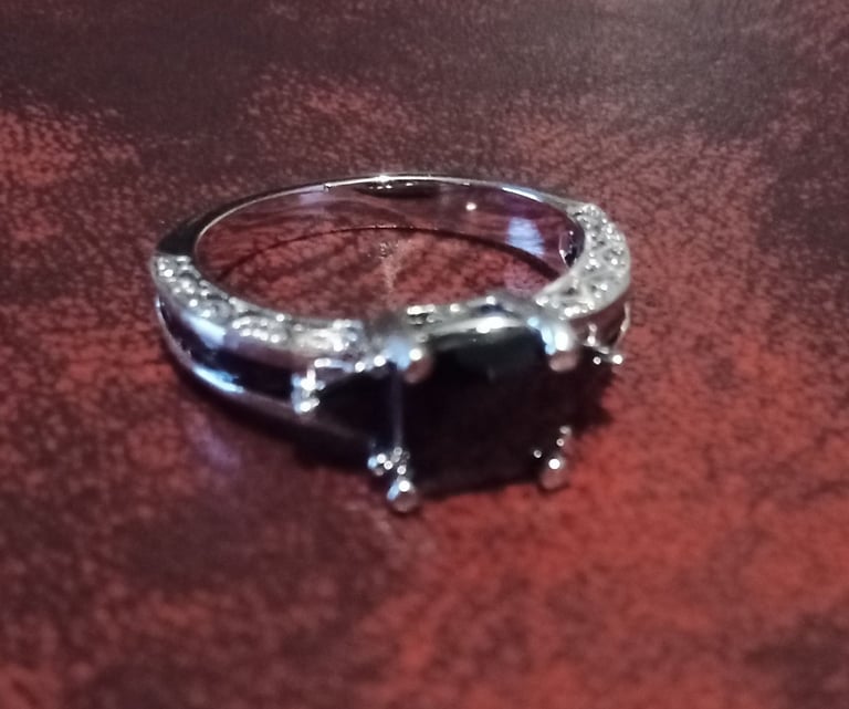 image for BEAUTIFUL RING WITH BLACK STONES - ONLY 15!