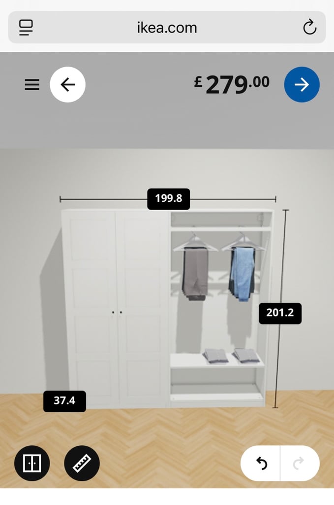 image for IKEA Komplement wardrobes 1m x2