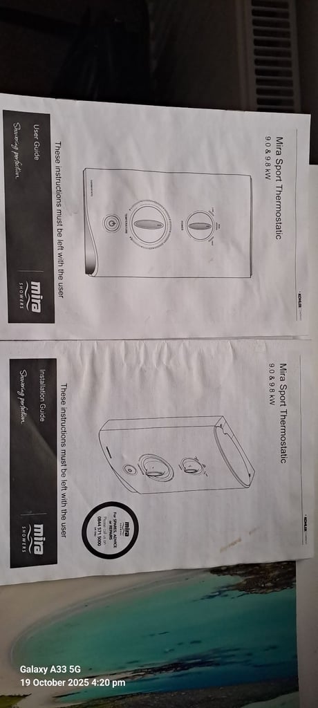 Mira sport 9.8kw shower 