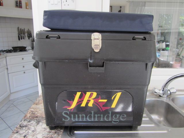 image for Sundridge JR-1 Fishing Tackle Box / Seat with padded Shakespeare cushion