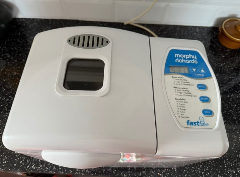 Morphy Richard's Fast Bake Bread Maker. Model no 48230. Works great. Makes a good loaf of bread.