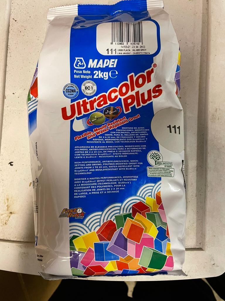 image for Mapei 2kg Grout 111 - Silver Grey - Brand New 