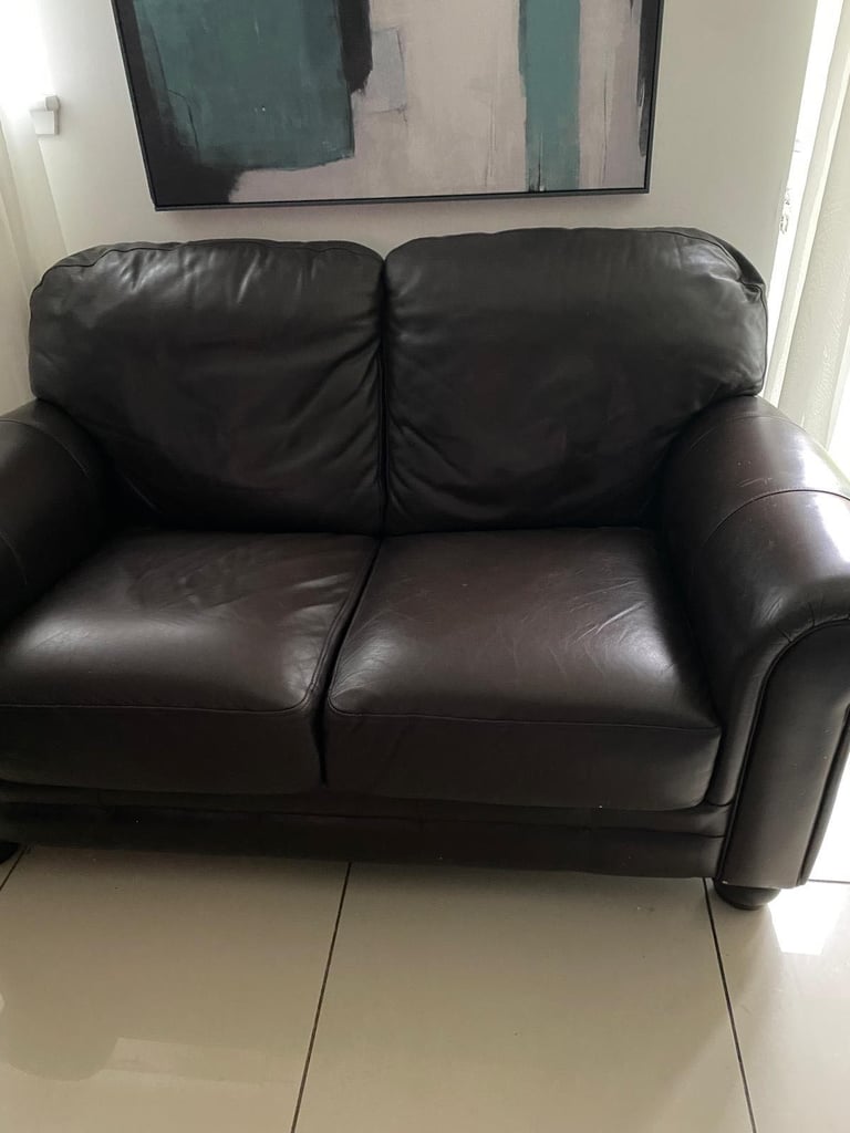 image for Brown leather sofas 