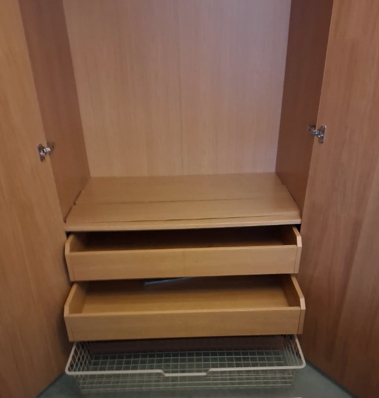 IKEA Oak Wardrobe with Hanging Rail, 3 Drawers & 2 shelves FREE DELIVERY 079