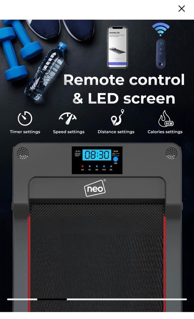 Neo Black Portable Walking Pad Treadmill