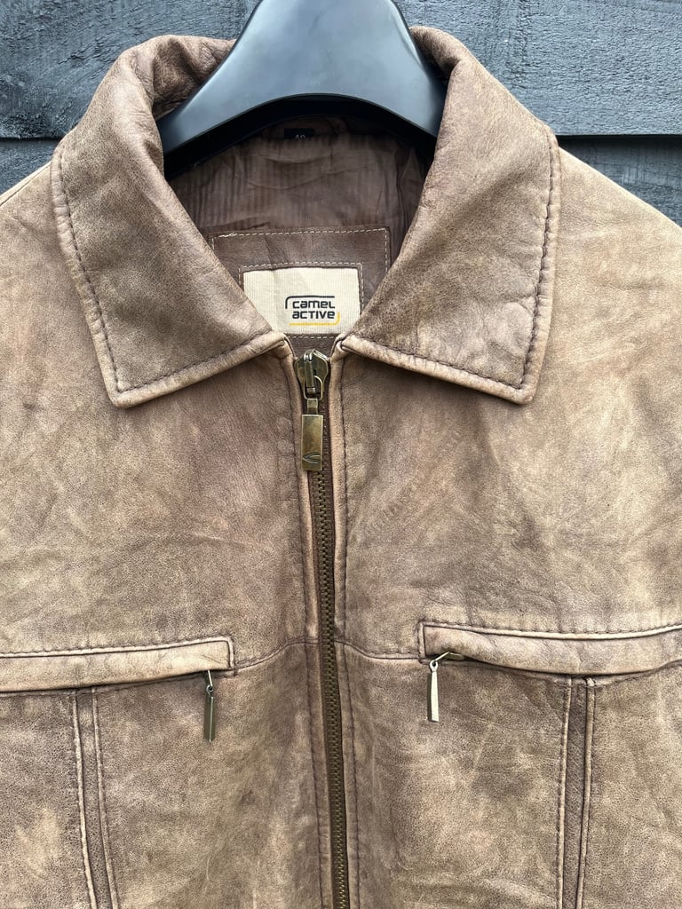 Carmel Active Vintage Leather Jacket Men’s Size L Colour Brown