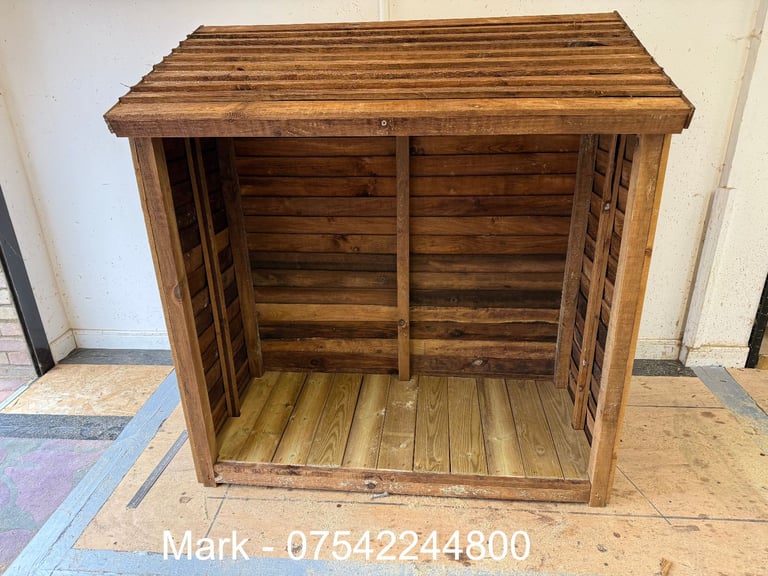 Log Store Garden Treated Timber Logs Storage Shelter Shed