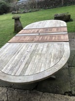 Large Wooden Teak Garden Outdoor Table 8ft extended