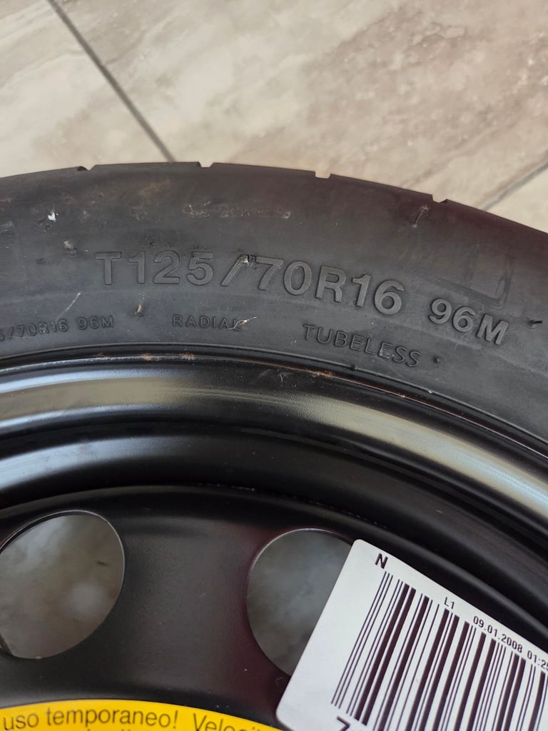 Audi A3 16" SPACE SAVER SPARE WHEEL,JACK&SPANNER 