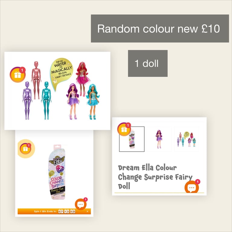 Ella colour changing doll new 