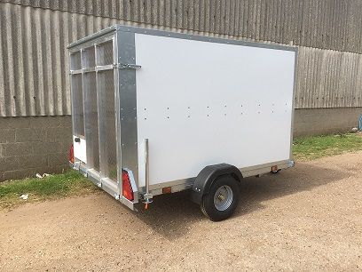 Box Trailer with Ramp in Black or White - Tickners Single Axle 8' x 5' x 5'