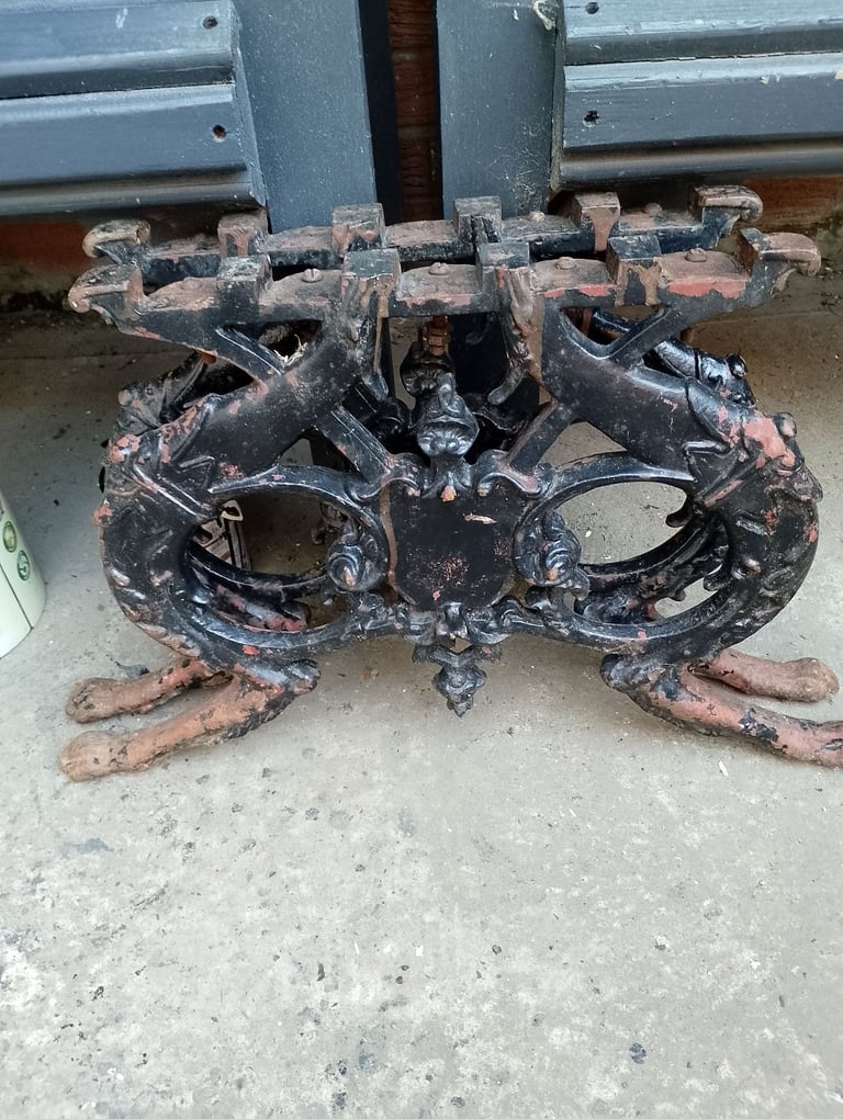 image for Pair of 19th century coalbrookdale style cast iron table ends 