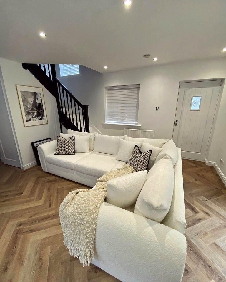 image for Cream boucle corner sofa set 