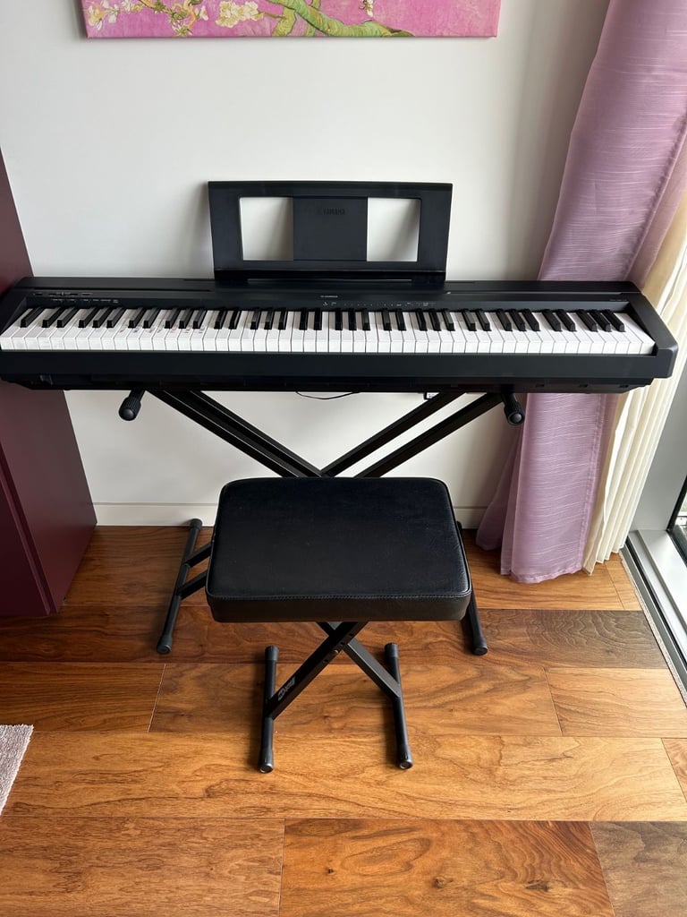 image for Yamaha P-45 Digital Piano with Stand, Stool, Bag & Headphones – Collection Only