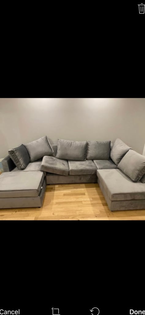 U Shaped Grey Couch