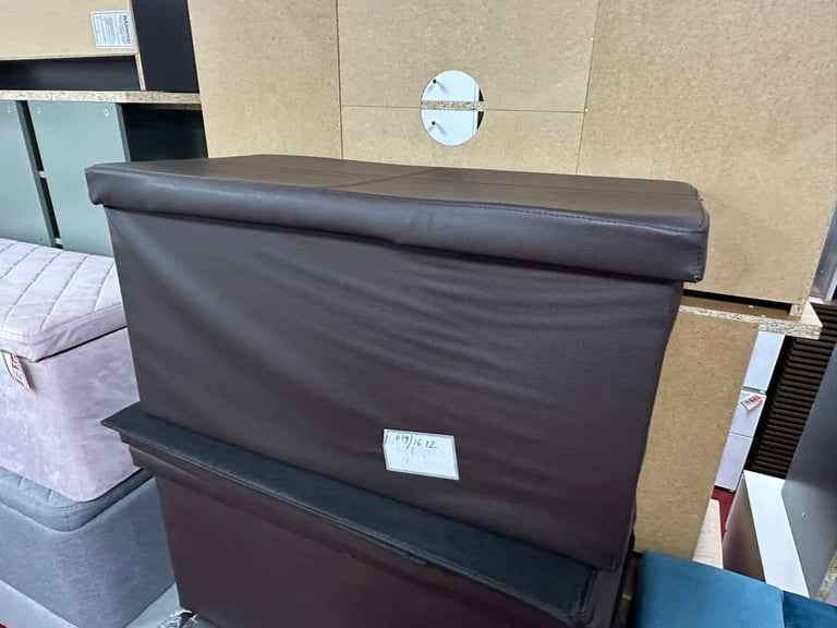 image for Faux leather storage box with compartments