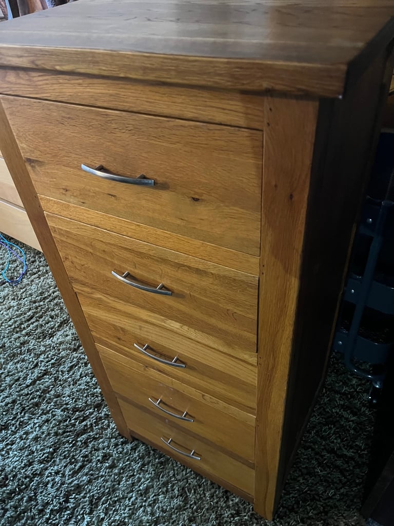 Solid oak tallboy