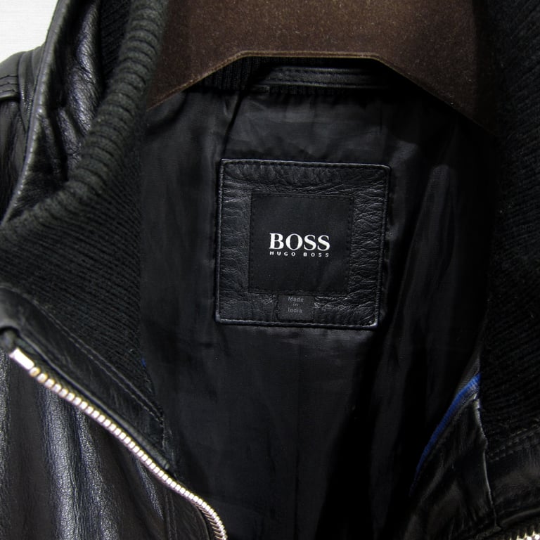 HUGO BOSS AICON1 LEATHER JACKET SIZE - IT46 - UK46 - MEDIUM RRP: £650