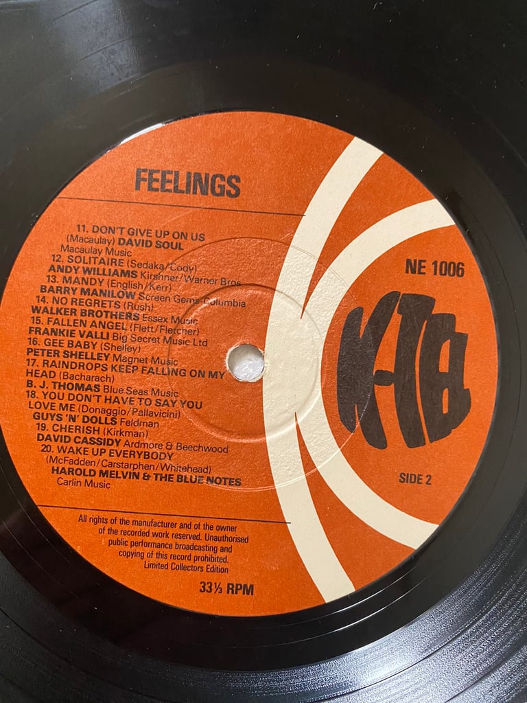 K _ Tel presents feelings . Vinyl.. 