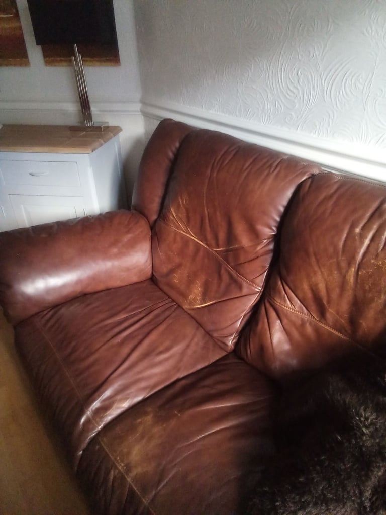 image for 2 Seater Reclining Leather Sofa