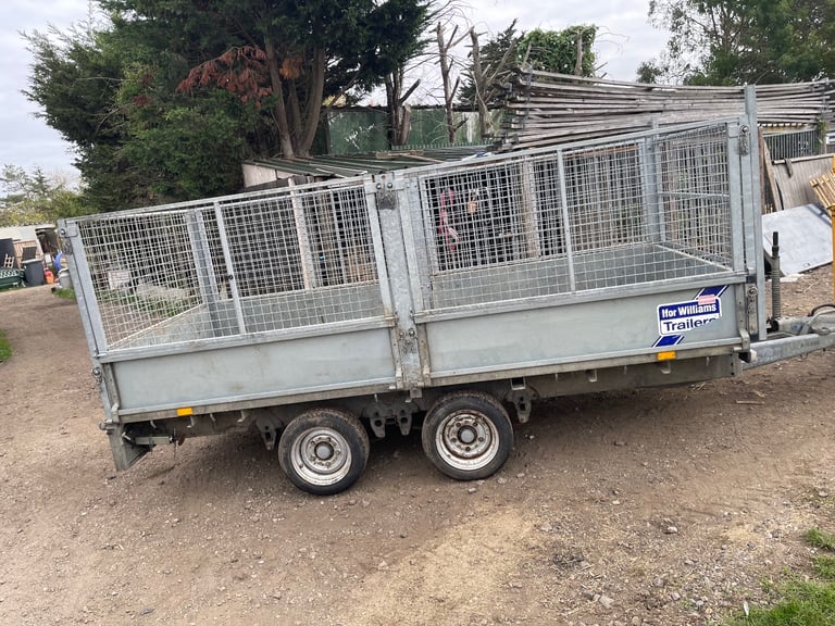 Ifor Williams trailer 12 x 5 Plant Digger Cage Ramps 6 LED lights twin axel 4 wheel 