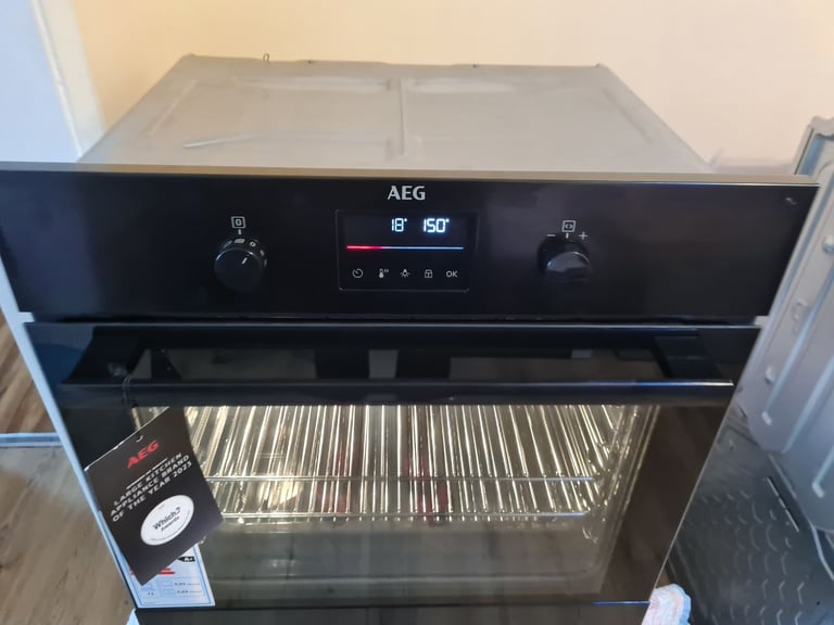 image for AEG 6000 SteamBake multifunction single electric oven built-in black Pyrolytic 