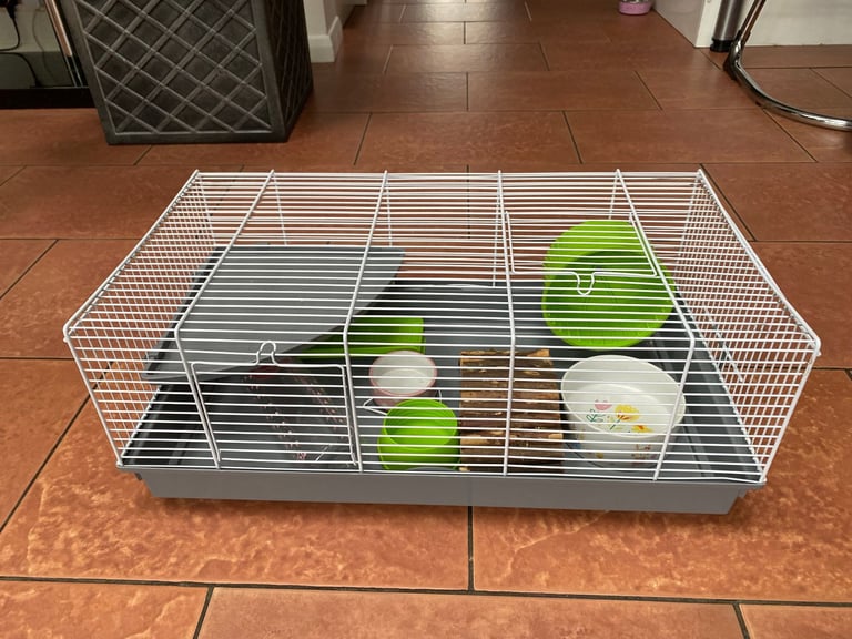 Hamster cage with accessories
