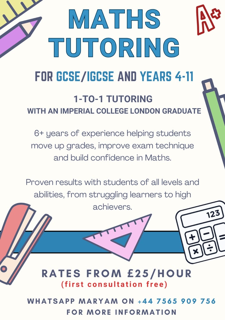 Expert Maths Tutoring — GCSE and Years 4-11