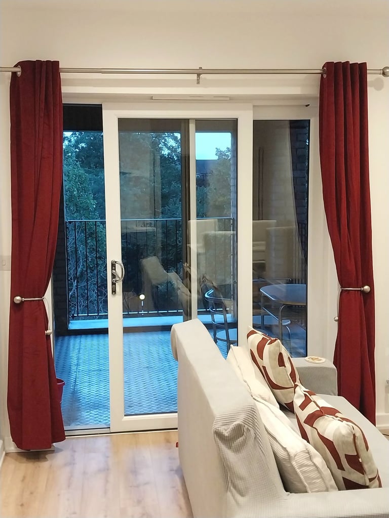 image for ✨ Cranberry Red Velour Eyelet Curtain – Blackout & Thermal – Brand New ✨