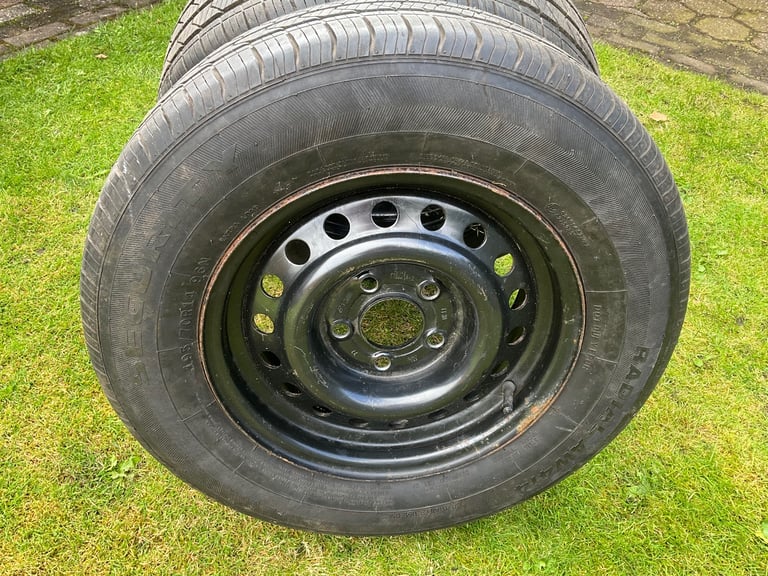 image for Pair Caravan Wheels and Tyres 