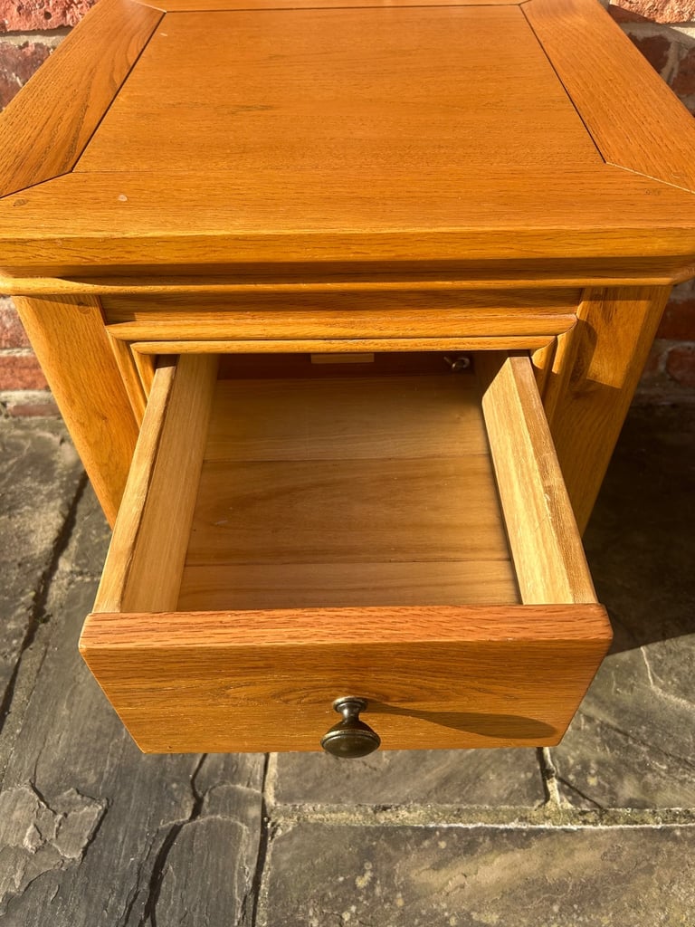 Rustic Solid Oak Side Table - Great Condition 