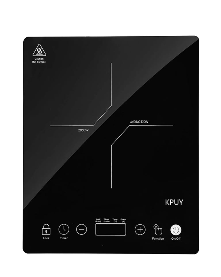 KPUY Electric Induction Hob Portable Digital Touch Single Cooker Hot Plate 2000W