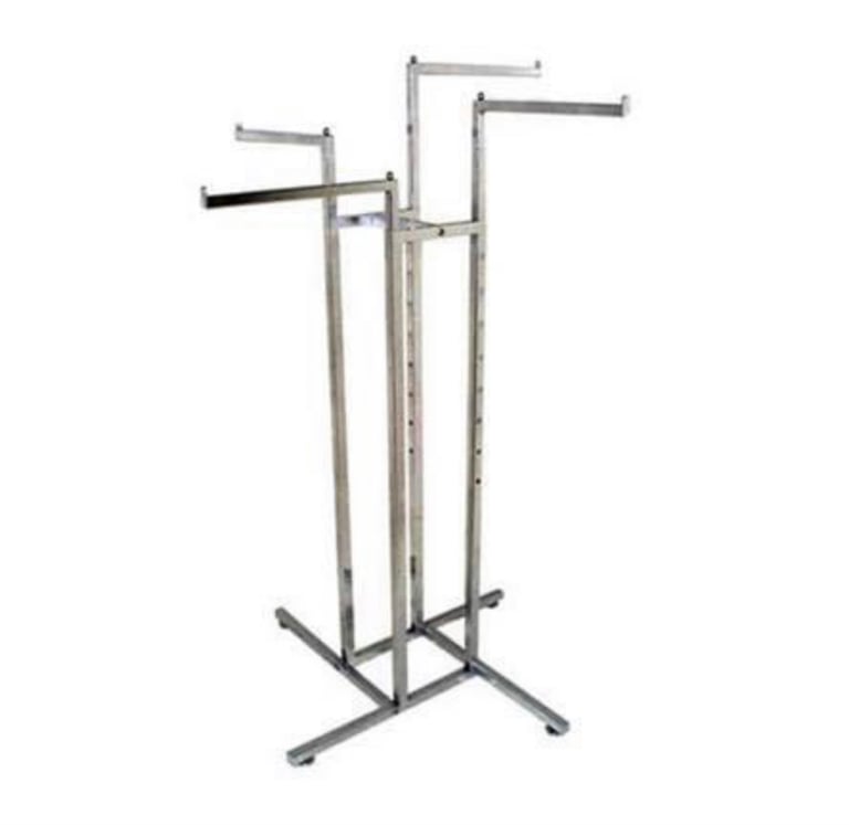 Heavy Duty Chrome Clothes Rail Display Stand
