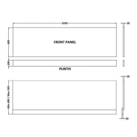 image for 1700mm White Bath Panel