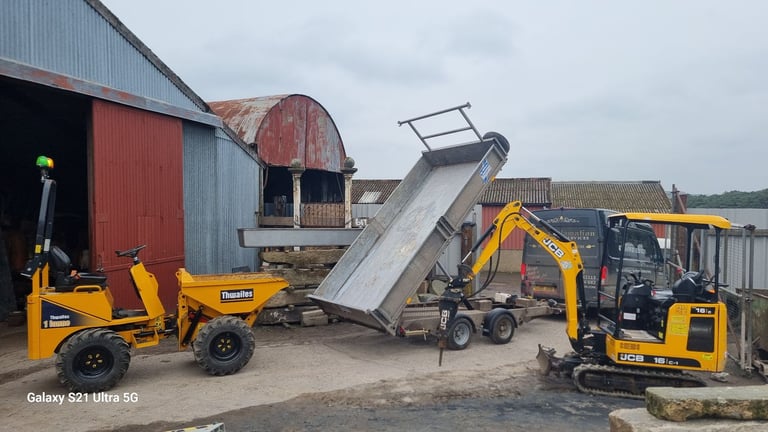 Thwaites 1t dumper+Ifor Williams tipper trailer