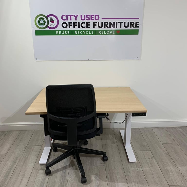 Used Office Furniture! ♻️ Pro Electric Sit-Stand Desk, Dual Motor, Memory Settings