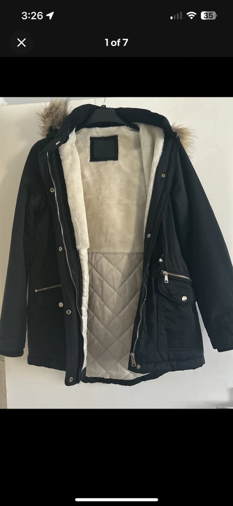 image for Black Size 14 Matalan Parka Hooded Coat 