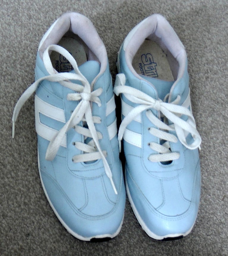 Women's Strut Footwear Light Blue Leather Trainers  UK 6 Euro 39