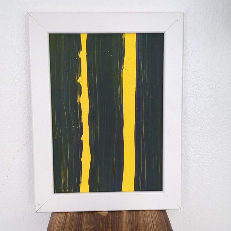 image for Original green and yellow ink on paper #art #painting  