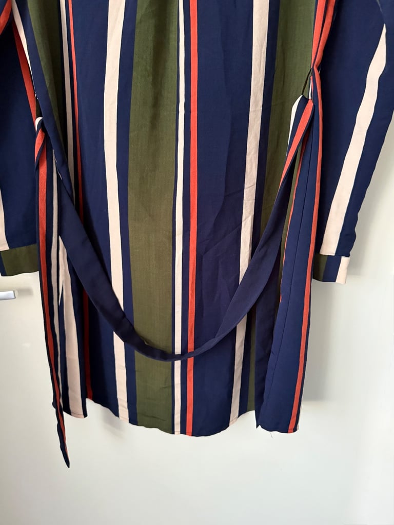 Striped multicoloured shirt dress, size 12/14
